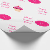 Fun, helder roze koekje elke dag van de leeftijd cadeaupapier (Hoek)