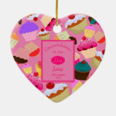 Fun, helder roze koekje elke dag van de leeftijd keramisch ornament (Achterkant)