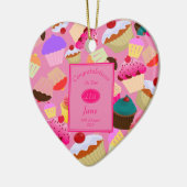 Fun, helder roze koekje elke dag van de leeftijd keramisch ornament (Links)