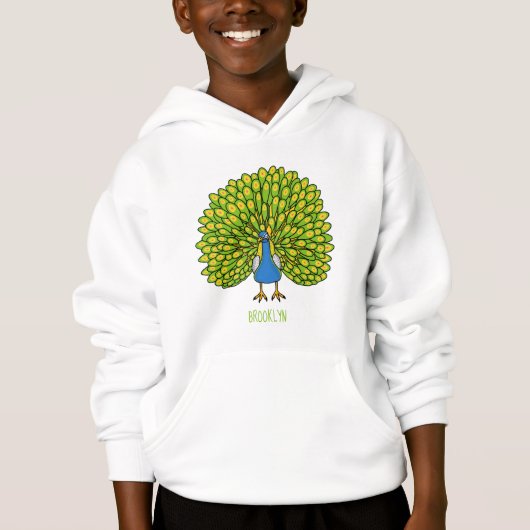 Fun heldere pauw vogelillustratie (Voorkant)