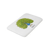 Fun heldere pauw vogelillustratie badmat (Gekanteld)