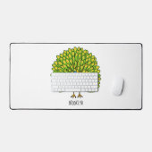 Fun heldere pauw vogelillustratie bureaumat (Keyboard & Muis)