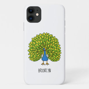 Fun heldere pauw vogelillustratie Case-Mate iPhone case