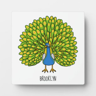 Fun heldere pauw vogelillustratie fotoplaat
