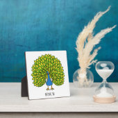 Fun heldere pauw vogelillustratie fotoplaat (Insitu)
