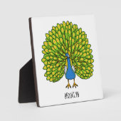 Fun heldere pauw vogelillustratie fotoplaat (Voorkant)