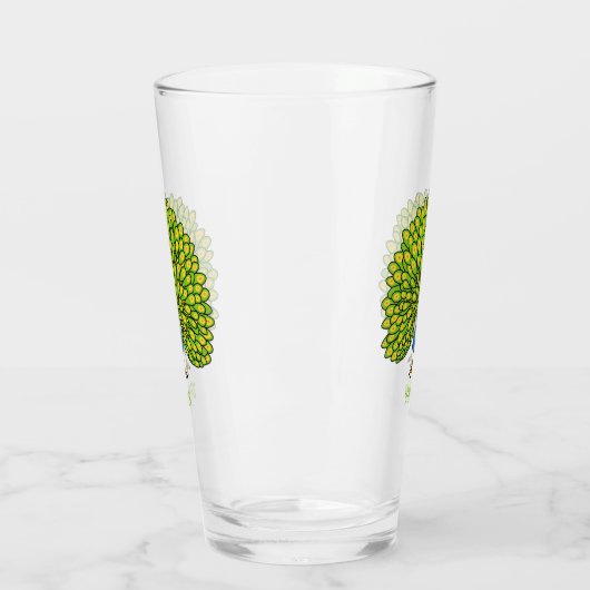 Fun heldere pauw vogelillustratie glas (Links)