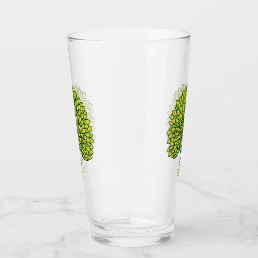 Fun heldere pauw vogelillustratie glas (Rechts)