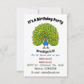 Fun heldere pauw vogelillustratie kaart (Voorkant)