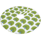 Fun heldere pauw vogelillustratie kerstboom rok (Gekanteld)