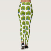 Fun heldere pauw vogelillustratie leggings (Achterkant)