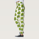 Fun heldere pauw vogelillustratie leggings (Links)