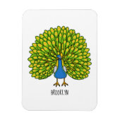 Fun heldere pauw vogelillustratie magneet (Verticaal)