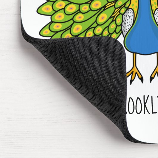 Fun heldere pauw vogelillustratie muismat (Hoek)