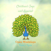 Fun heldere pauw vogelillustratie raamsticker (Vel 3)