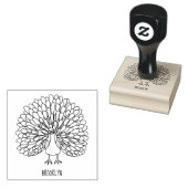 Fun heldere pauw vogelillustratie rubberstempel (Gestempeld)