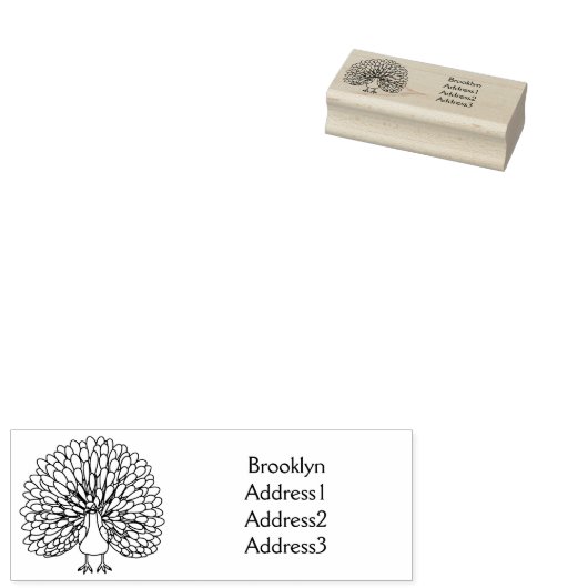 Fun heldere pauw vogelillustratie rubberstempel (Gestempeld)