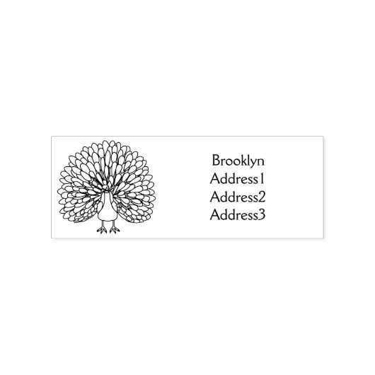 Fun heldere pauw vogelillustratie rubberstempel (Afrduk)