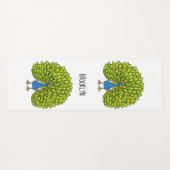 Fun heldere pauw vogelillustratie yogamat (Achterkant (horizontaal))