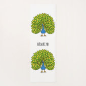 Fun heldere pauw vogelillustratie yogamat (Achterkant)