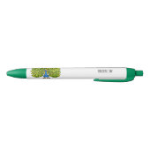 Fun heldere pauw vogelillustratie zwarte inkt pen (Bodem)