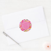 Fun, heldere roze cupcake - Weddenschap bespaart d Ronde Sticker (Envelop)