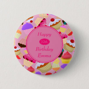 Fun, heldere roze koekjes elke dag van de dag ronde button 5,7 cm