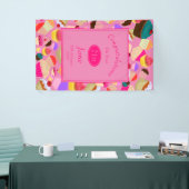 Fun, heldere roze koekjes elke dag van de dag spandoek (Beurs)