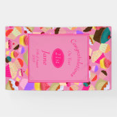 Fun, heldere roze koekjes elke dag van de dag spandoek (Horizontaal)