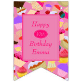 Fun, heldere roze koekjes elke dag van de dag vlaggetjes (Tweede vlag)