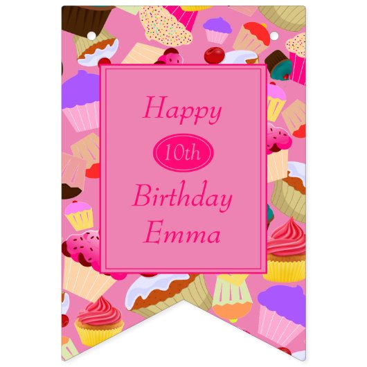 Fun, heldere roze koekjes elke dag van de dag vlaggetjes (Tweede vlag)