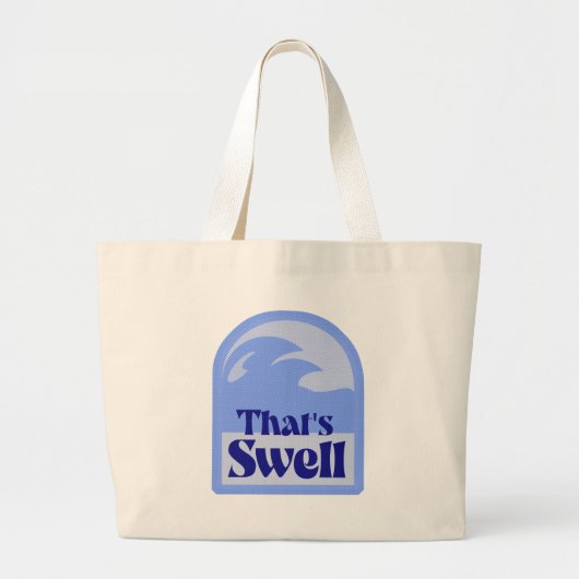Fun helemaal Swell Wave Retro Surf esthetisch Grote Tote Bag (Voorkant)
