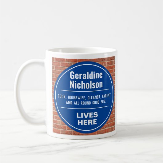 Fun herdenkingsstijl Mok Plaque Coffee (Links)