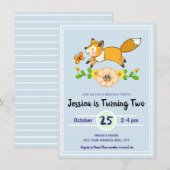 Fun Herfst Fox Birthday Party Kaart (Voorkant / Achterkant)