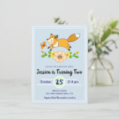 Fun Herfst Fox Birthday Party Kaart (Staand voorkant)