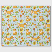 Fun Herfst Fox Gift Wrapping Paper Cadeaupapier (Vlak)