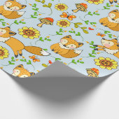 Fun Herfst Fox Gift Wrapping Paper Cadeaupapier (Hoek)