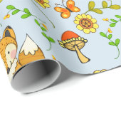 Fun Herfst Fox Gift Wrapping Paper Cadeaupapier (Rol Hoek)
