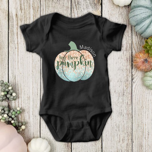 Fun Herfst Halloween Glitter Hé Daar pompoennaam Romper