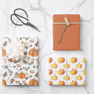 Fun Herfst Pumpkins Coordinated Inpakpapier Vel