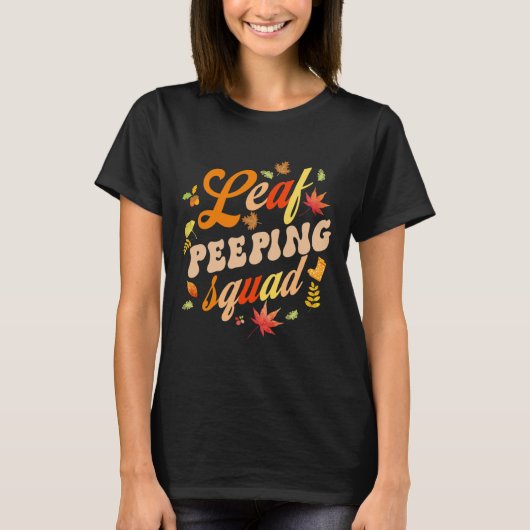Fun Herfst seizoen laat Peeper Leaf Peeping Squad T-shirt (Voorkant)