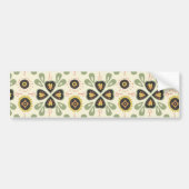 Fun Herfst Tan en Green Floral Pattern Bumpersticker (Voorkant)