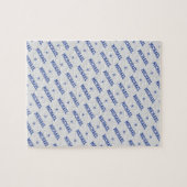 Fun Herhalingsnaam met sterren Blauw & grijs Legpuzzel (Horizontaal)