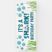 Fun Het is een SHARK Birthday Party Kind Banner (Verticaal)