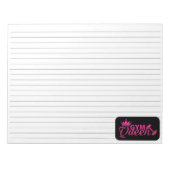 Fun hete roze faux glitter 1 cm met zwarte bekledi notitieblok (Voorkant)