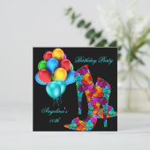 FUN High Hiel Shoes Birthday Party ballonnen Kaart (Staand voorkant)