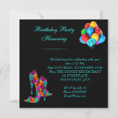 FUN High Hiel Shoes Birthday Party ballonnen Kaart (Achterkant)