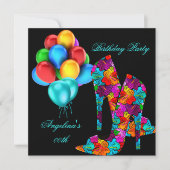 FUN High Hiel Shoes Birthday Party ballonnen Kaart (Voorkant)