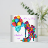 FUN High Hiel Shoes Birthday Party ballonnen Kaart (Staand voorkant)