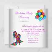 FUN High Hiel Shoes Birthday Party ballonnen Kaart (Achterkant)
